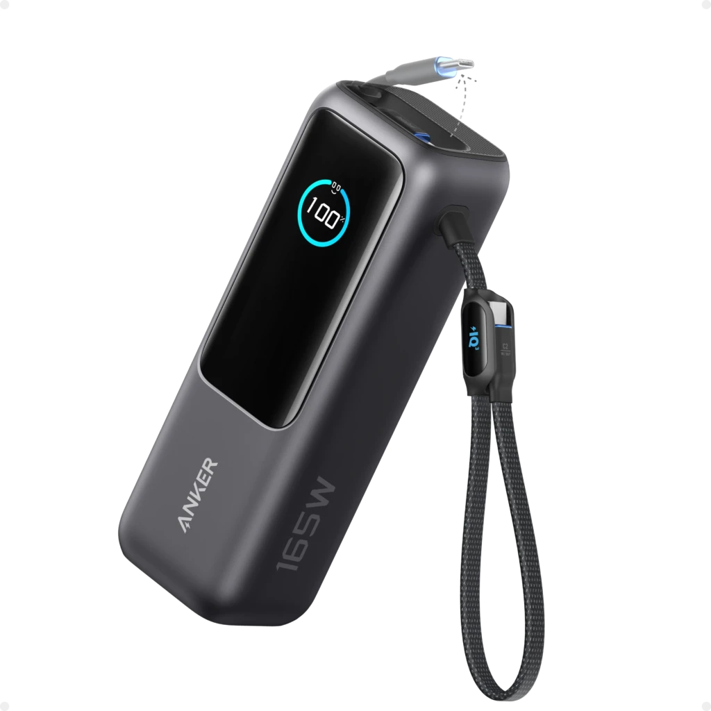 ZOLO Power Bank 25K (165W, Built-in Retractable Cables)